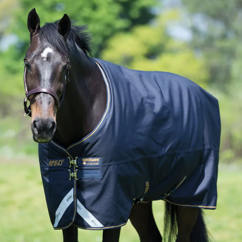 Horseware Amigo Bravo 12 XL Original Medium Turnout Rug - Navy/Navy/Gold